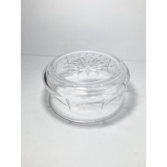Gorgeous Sun/Star Cut Round Crystal Centerpiece/Serving Bowl, 7 1/2” VTG 1970’s - Picture 3 of 5